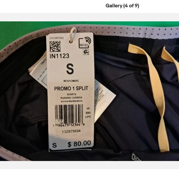 Adidas Adizero Pro Elite Promo 1” Shorts Men's Size S IN1123, aurora black - Picture 5 of 13